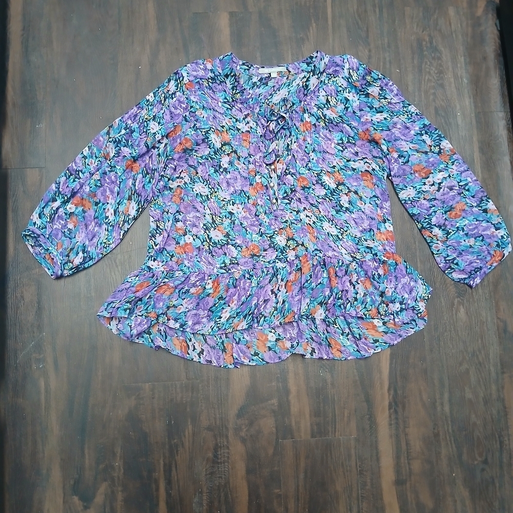 NY Collection Multicolor Floral Blouse